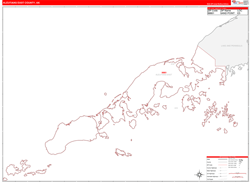 Aleutians-East Red Line<br>Wall Map